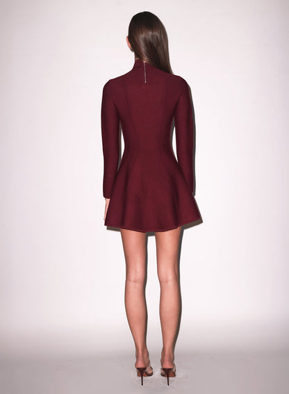 Long Sleeve Flared Corset Dress